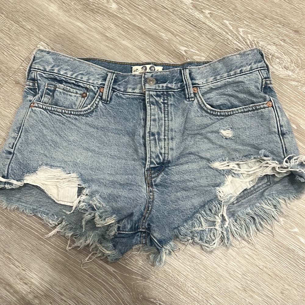 Free People high rise denim shorts